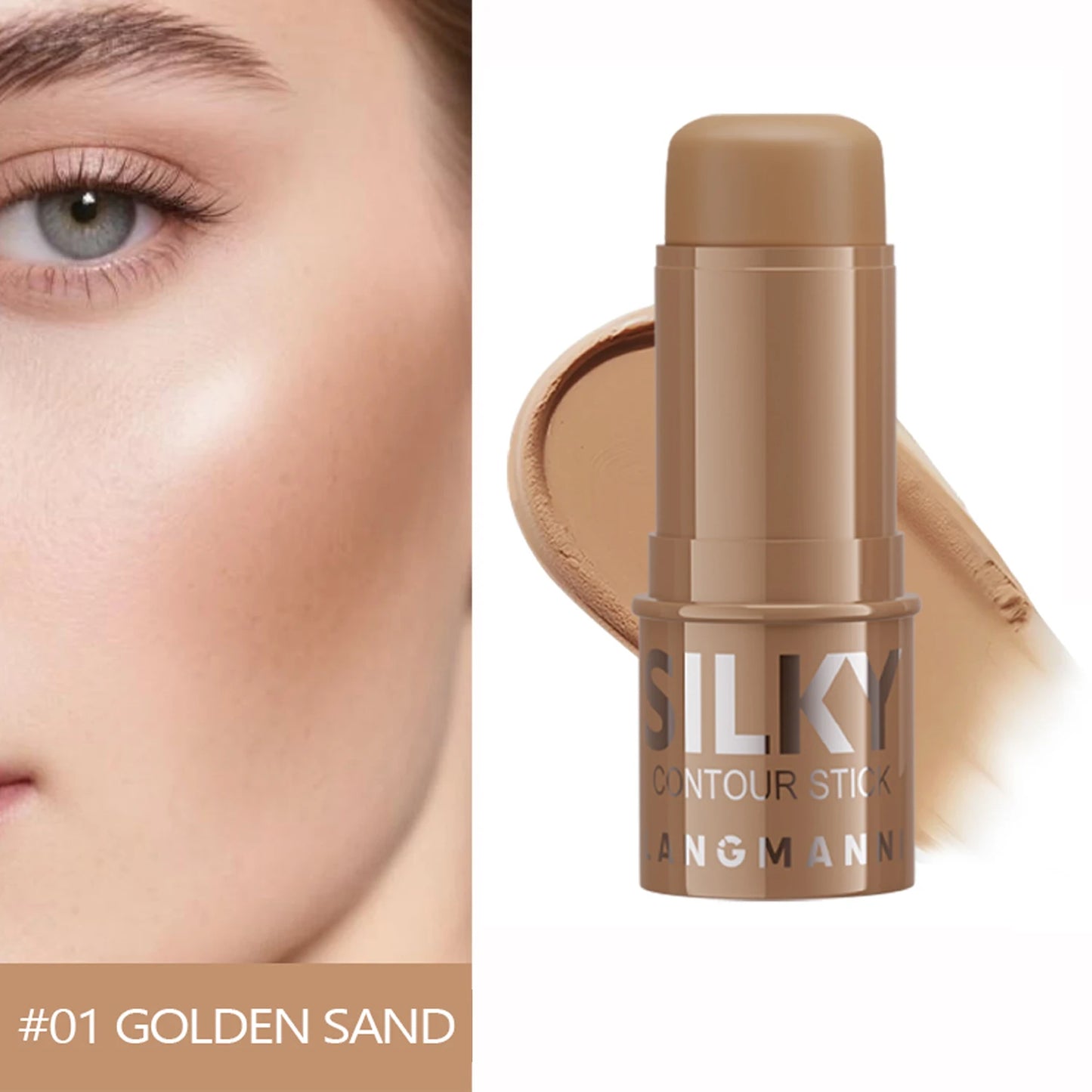 LANGMANNI Tri-Color Multi-Functional Face Brightening Contour Stick Contouring & Brightening Skin-Perfecting Stick