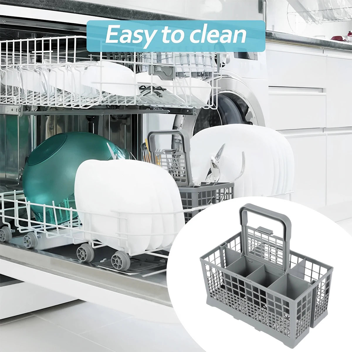 Multifunctional Dishwasher Basket Universal Foldable Cutlery Holder Dishwasher Basket Accessory Knife and Fork Storage Basket