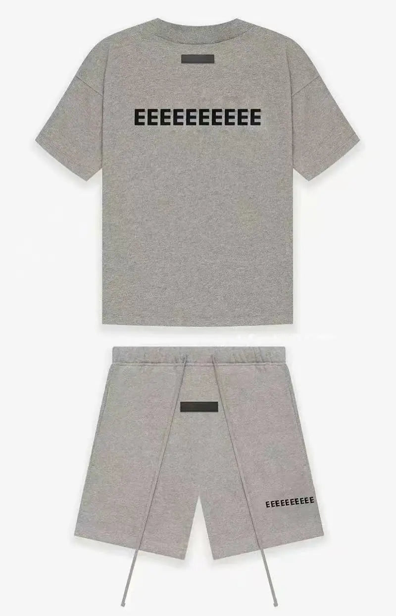 Fashion Double Line Matching Set Men's Drawstring Pants Luxury Design Plush Letter Pants High Street Couple Oversized Pants Set