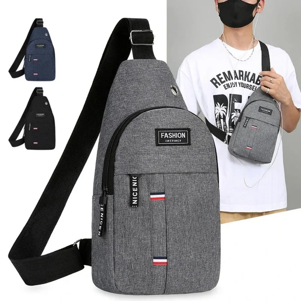 Classic Fashion Canvas Waterproof Sling Chest Crossbody Bag Sport Travel Outdoor Bag Practical Casual Daily Carry Capacity Bags
