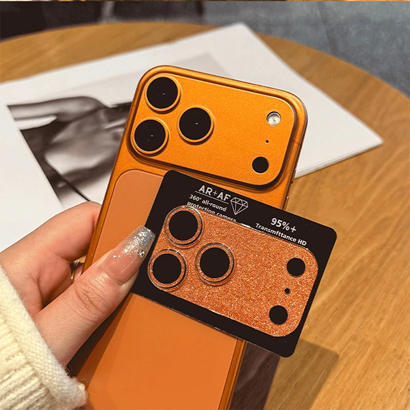 Glitter Bling Full Camera Shield Protector For iPhone 17 Pro 17 ProMax 17 Lens Guard Tempered Glass Film Ring Back Cover