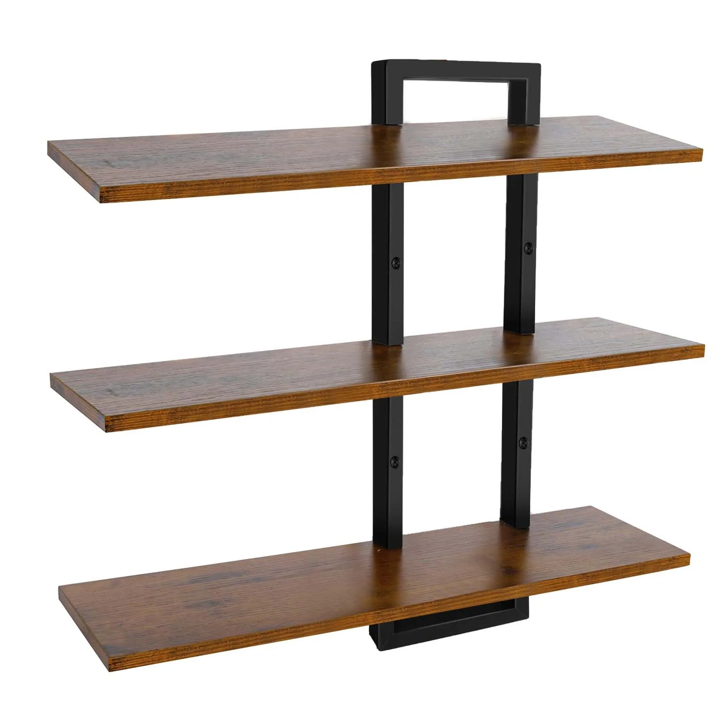 3-Tier Wall Mounted Floating Shelves, Wooden Hanging Storage Shelf Organizer for Bathroom, Bedroom, Kitchen & Home