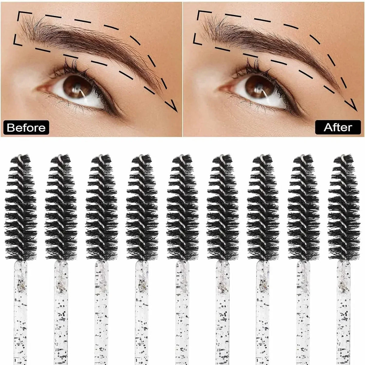 Wholesale 100/500/1000pcs Eye Beauty Tools Disposable Mascara Wands Eyelash Brush Lash Extension Colorful Spoolies for Eyebrow