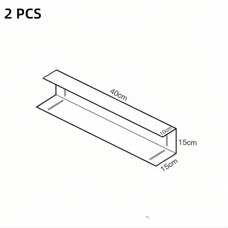 2 PCS Stainless Floating Shelves 60cm/80cm Wall Mounted Display Rack For Living Room/Kitchen/Study Storage Rack
