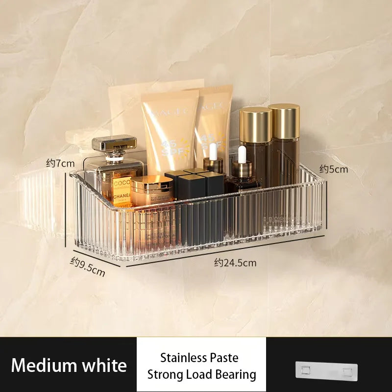 Punch-free Light Luxury Bathroom Storage Rack Toilet Wash Basin Wall Mount Toilet Wall Cosmetics Storage Rack