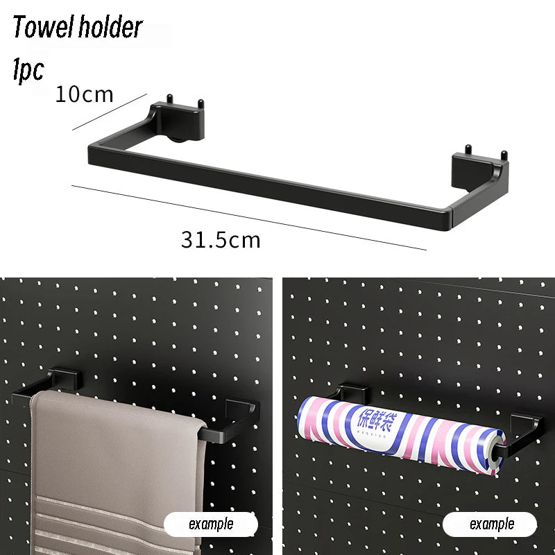 Cream Style Wall-Mounted Pegboard Organizer – DIY Storage Panel with Hooks, Shelves & Racks for Kitchen, Bedroom, Office