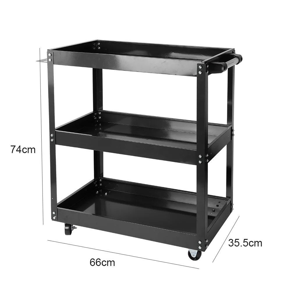 Heavy Duty Rolling Tool Cart Service Carts with Wheels 3 Tier Portable Utility Rolling Tool Garage Cart Collapsible Storage Cart