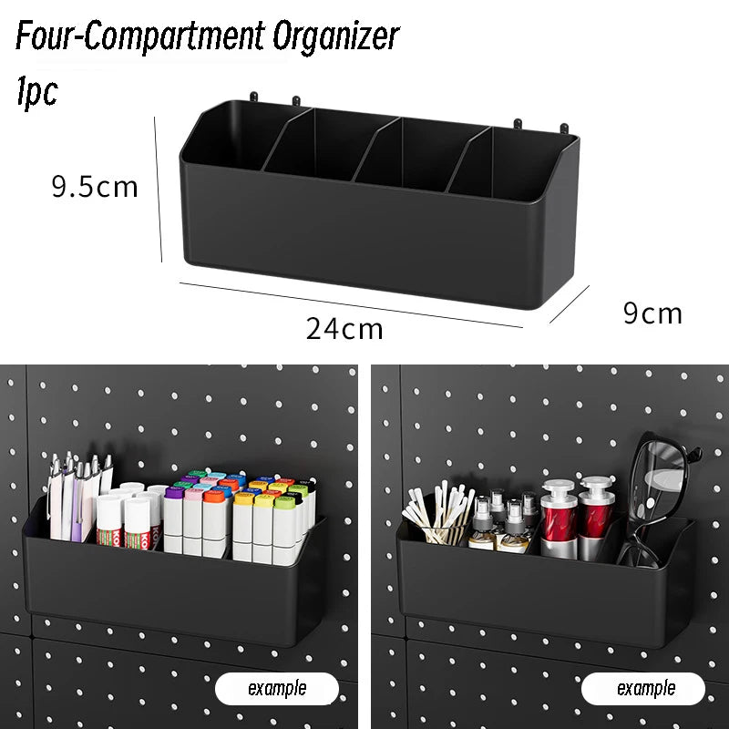 Cream Style Wall-Mounted Pegboard Organizer – DIY Storage Panel with Hooks, Shelves & Racks for Kitchen, Bedroom, Office