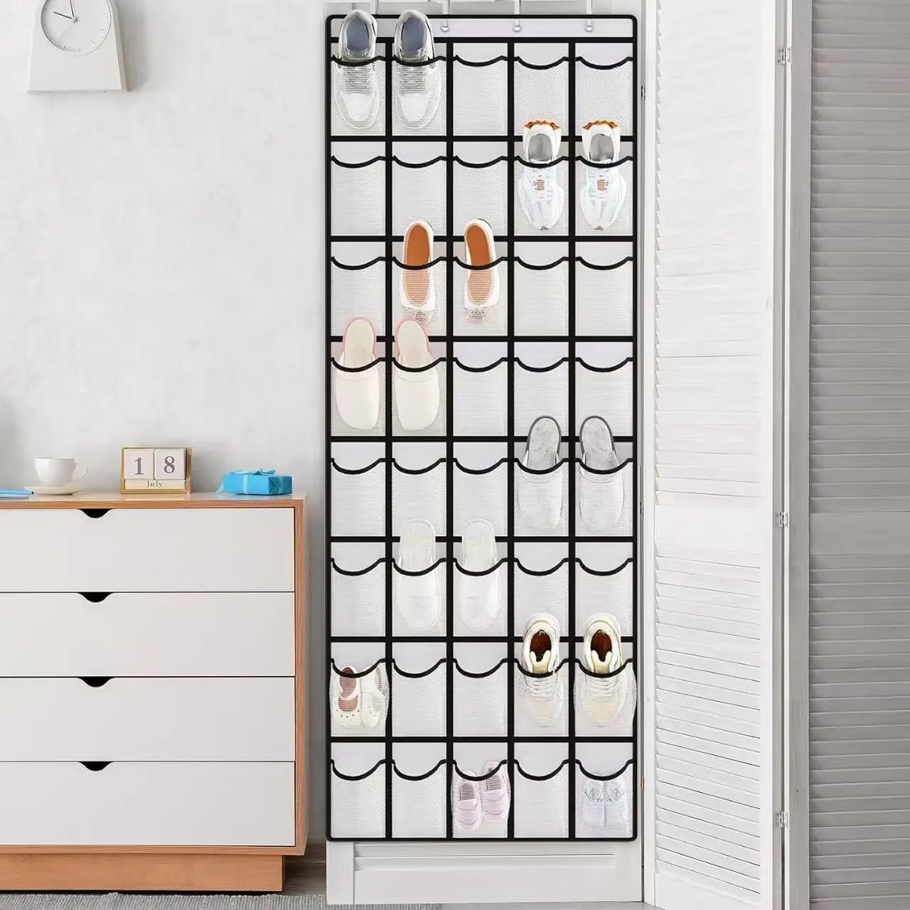 Over The Door Shoe Rack With12/14/24/28/35/40 Large Mesh Pockets Hanging Shoe Organizer For Closet Hanging Shoe Rack Holder