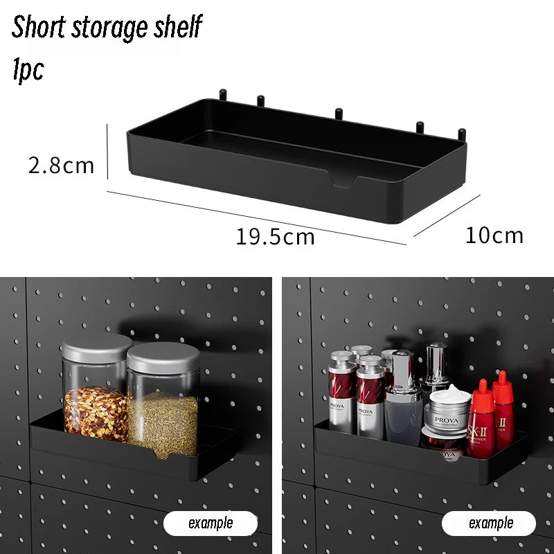 Cream Style Wall-Mounted Pegboard Organizer – DIY Storage Panel with Hooks, Shelves & Racks for Kitchen, Bedroom, Office