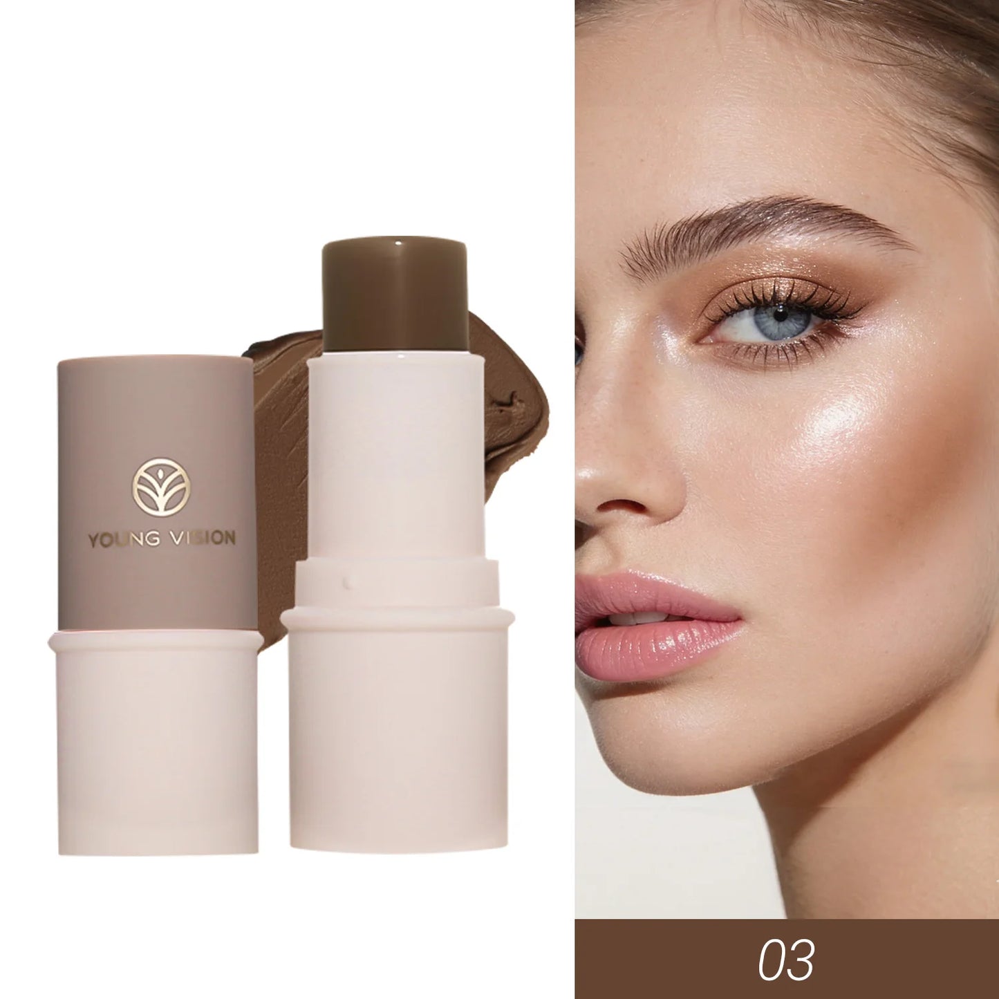 LANGMANNI Tri-Color Multi-Functional Face Brightening Contour Stick Contouring & Brightening Skin-Perfecting Stick