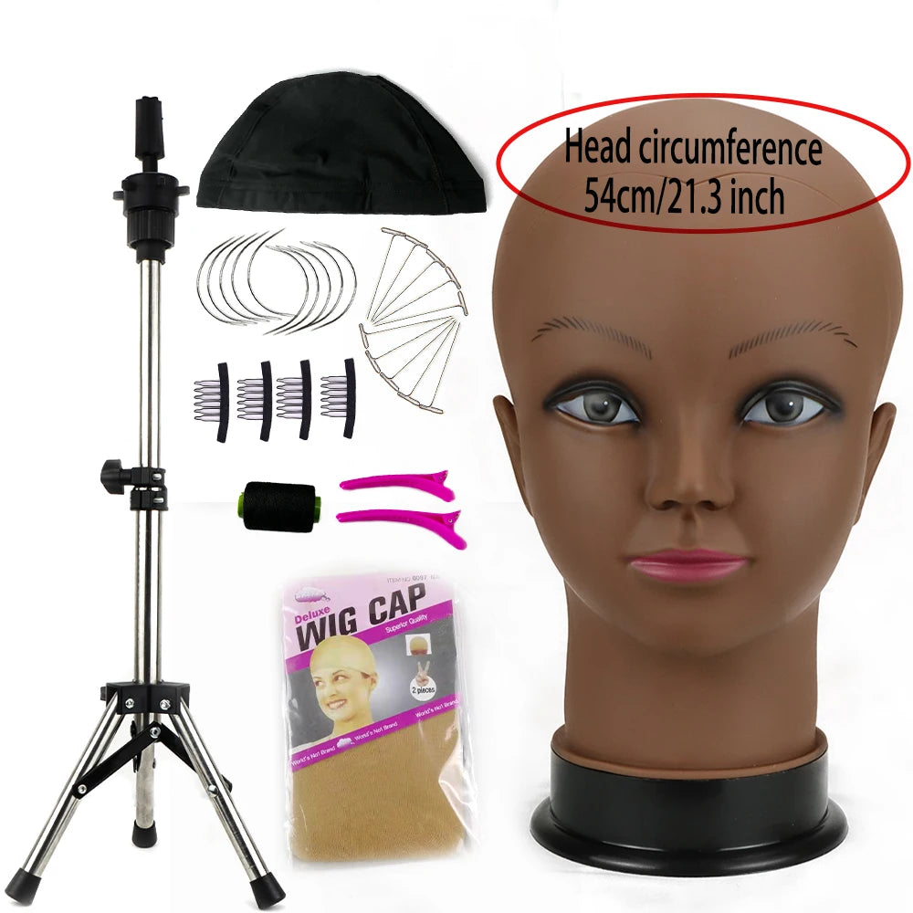 Mannequin Head With Tripod For Making Wig Hat Glasses Mask Display Cosmetology Manikin Head For Makeup Practice Wig Install Kit