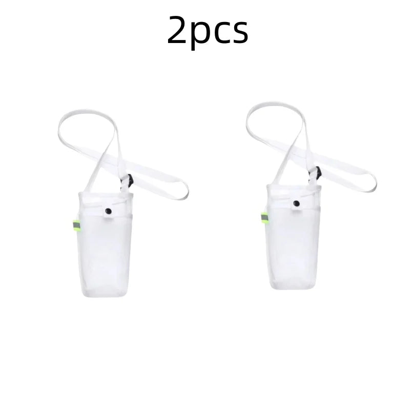 Water Bottle Cover Bag Pouch with Adjustable Straps Mesh Water Pouch Holder Shoulder Strap Black Bottle Carrier Insulat Bag