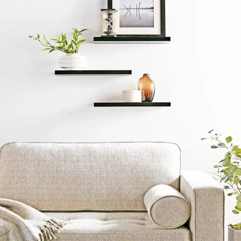Wooden Hanging Storage Rack Durable Wall Mounted Hanging Wall Shelves Sturdy Invisible Brackets Floating Shelves for Home Decor