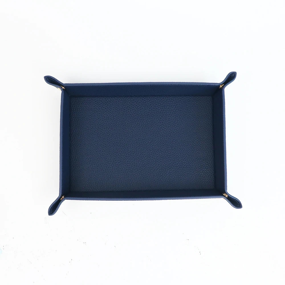 Customized Name PU Leather Rectangular Storage Box for Home Clutter Organization - Entrance Key, Cosmetics, Jewelry Storage Tray
