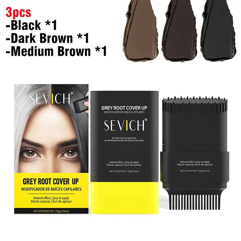Hair Color Stick For Men & Women Quickly Covers Gray White Hair Concealer Waterproof Hairline Instant Covering Hair Dye Stick