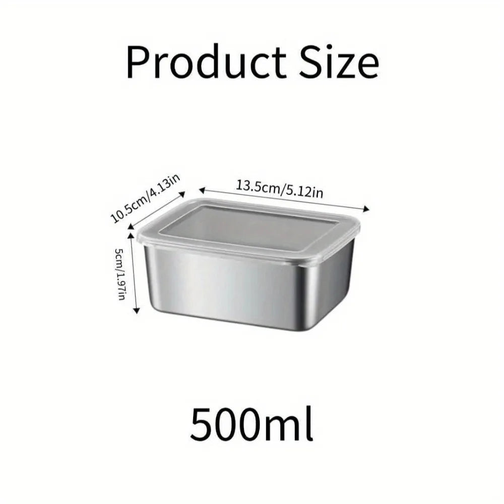 5pc Stainless Steel Food Storage Containers Set - Airtight BPA-Free Lunch Boxes for Meal Prep, Camping & Office, Dishwasher Safe
