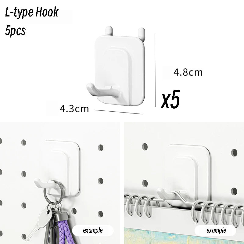 Cream Style Wall-Mounted Pegboard Organizer – DIY Storage Panel with Hooks, Shelves & Racks for Kitchen, Bedroom, Office