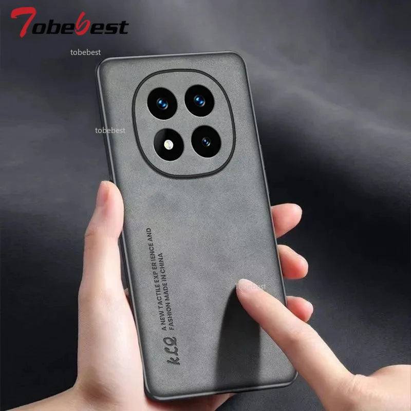 Luxury Sheepskin Leather Case On For Xiaomi Redmi Note 14 Pro Plus 14C 4G 5G Ultra Retro Business Back Cover Funda