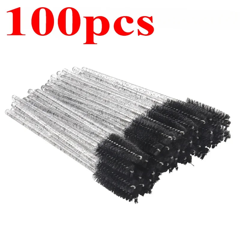Wholesale 100/500/1000pcs Eye Beauty Tools Disposable Mascara Wands Eyelash Brush Lash Extension Colorful Spoolies for Eyebrow