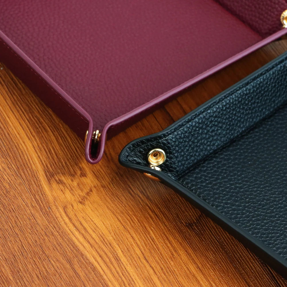 Customized Name PU Leather Rectangular Storage Box for Home Clutter Organization - Entrance Key, Cosmetics, Jewelry Storage Tray