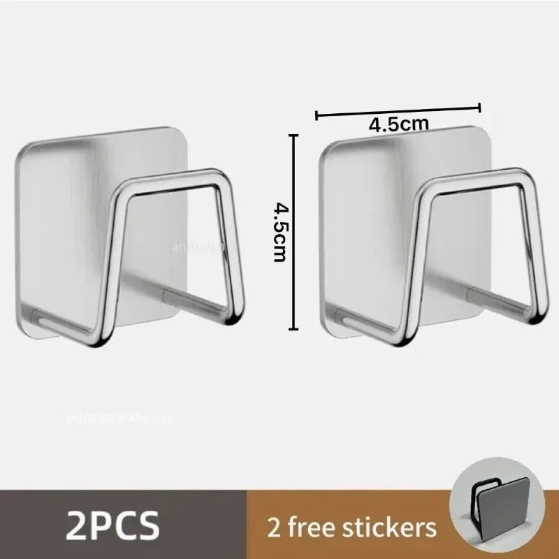 Metal Self Adhesive Hook Sink Sponge Storage Holder Kitchen Holder Stainless Steel Sink Lid Dish Rack Kitchen Wire Rag Organizer