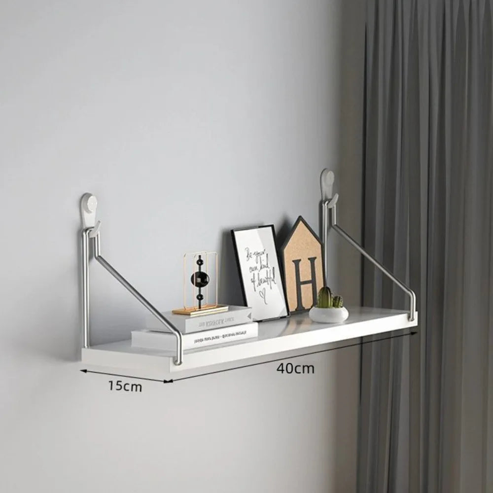 Aesthetic Decor Wooden Material Wall Shelf Wall Mounted No-Punch Design Wall Display Hanging Organizers Floating Shelves Bedroom