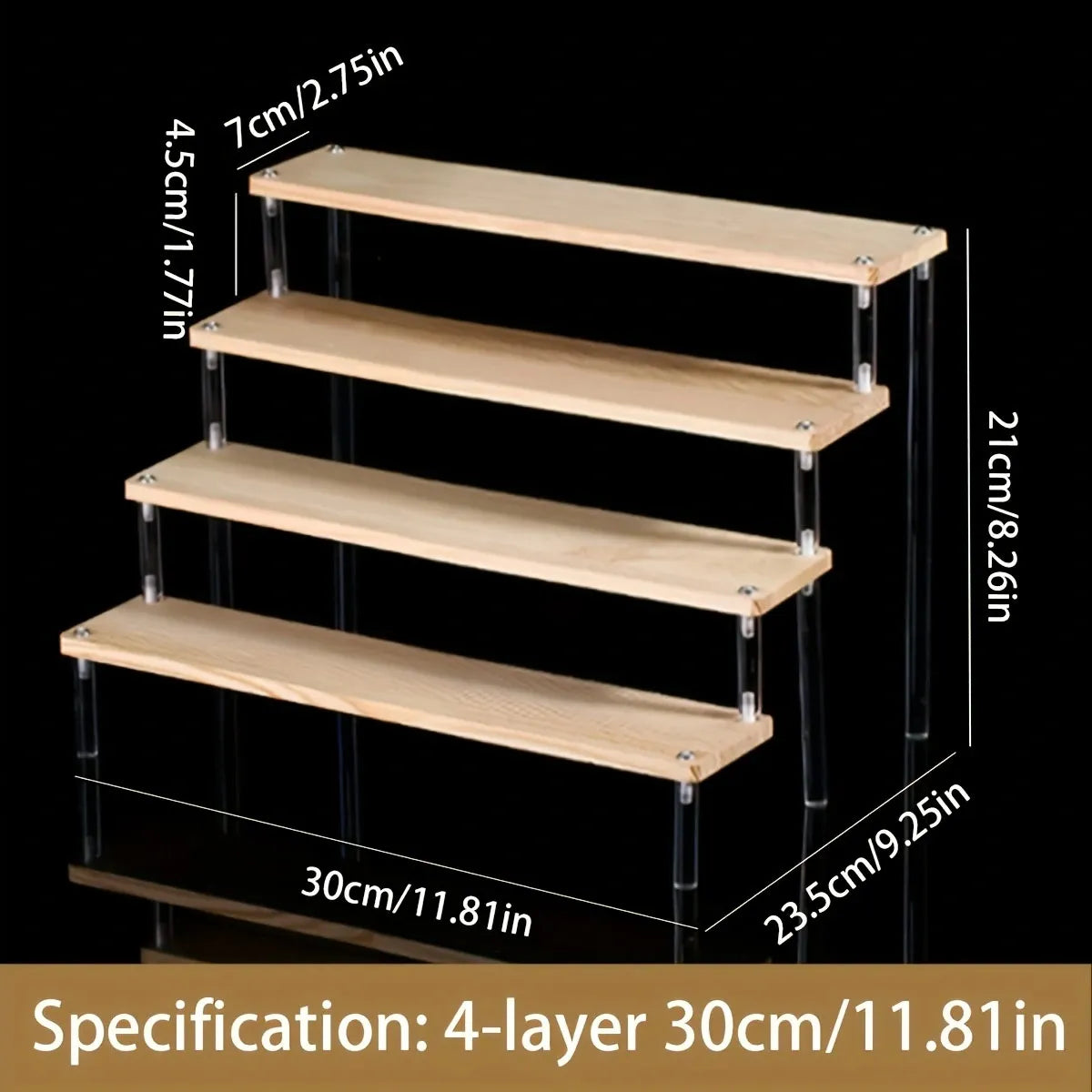 Wooden Transparent Display Rack, Perfume Storage Rack, Multi-Functional Decoration Rack, Used for Cosmetics, Nail Polish, Dolls