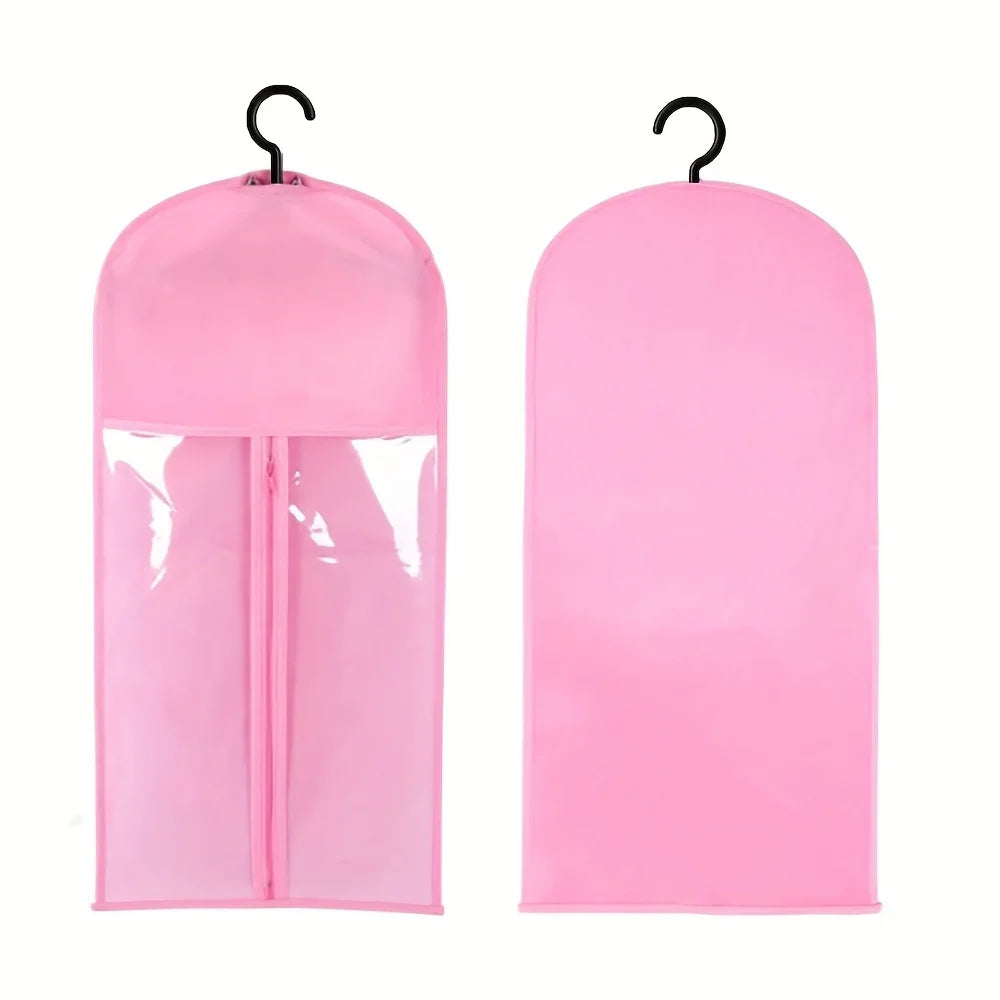 Wig & Hair Extension Hanging Storage Bag Transparent Dustproof Protector with Hook for Salon Home Use
