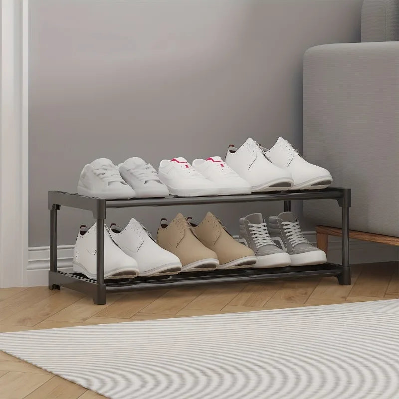 Shoe Rack for Closet, Adjustable Shoe Rack for Small Space, Small Shoe Organizer for Front Door, Sturdy Metal,Front Door