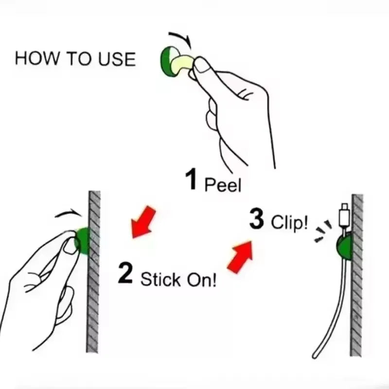 Desktop Cable Clips Portable Adhesive Cable Management Charger Wire Holder Clips Cord Organizers for Home Office Car Nightstand