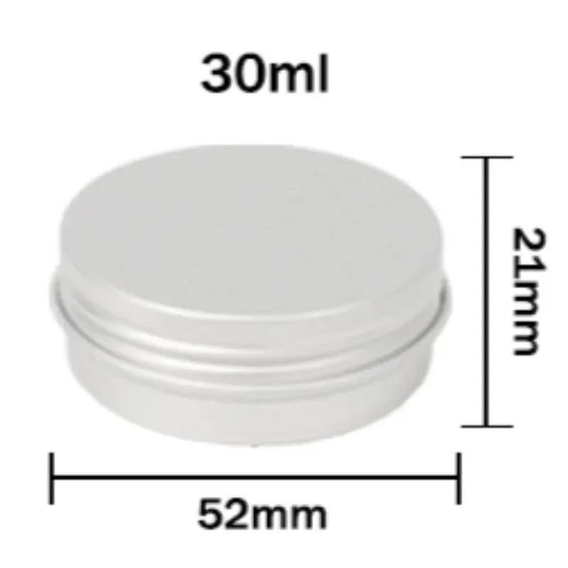5-100g Multi Specification Threaded Circular Aluminum Box Metal Sub Packaging Box Storage Boxs Sealed Wax Empty Can Cream Boxes