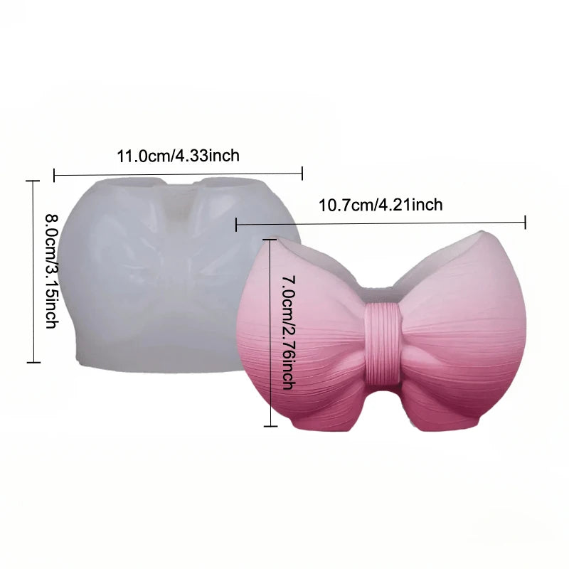 A Model with 3D Silicone Mold with Bow Design. Very Suitable for Making Epoxy Resin Crafts, Makeup Brush Holder, Storage Tank, F