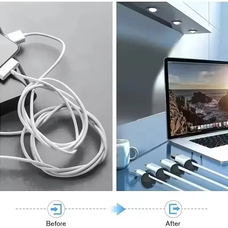 Desktop Cable Clips Portable Adhesive Cable Management Charger Wire Holder Clips Cord Organizers for Home Office Car Nightstand