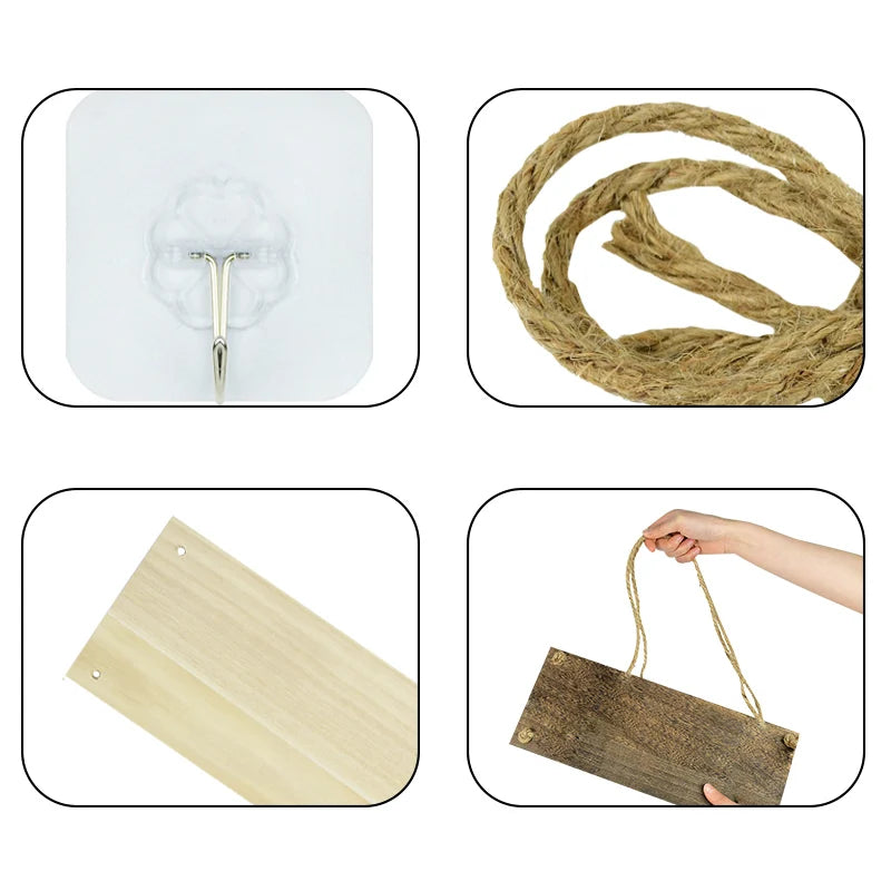 1/3pc Wood Swing Hanging Rope Wall Mounted Floating Shelves Home Living Room Wall Shelf Sundries Storage Outdoor Garden Decor