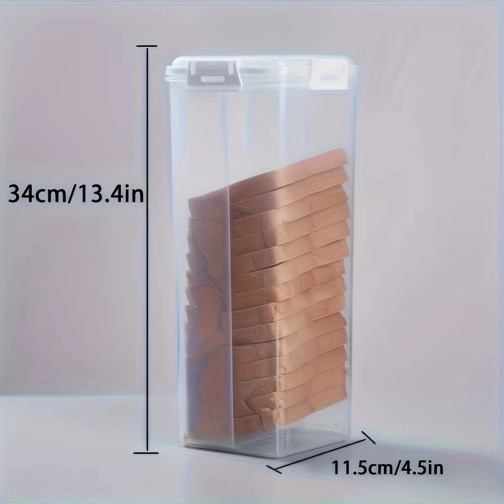 1/2pcs Bread Loaf Container Clear Airtight Bread Box With Lid Sandwich Bread Holder Kitchen Pasta Multigrain Toast Storage Boxs