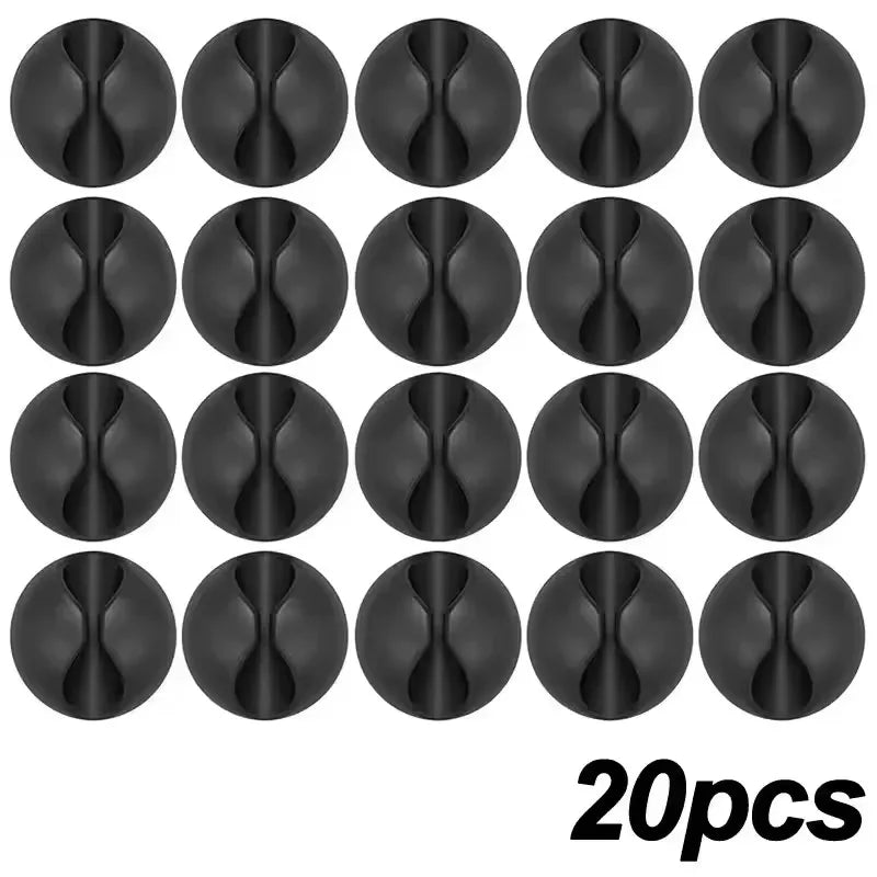 Desktop Cable Clips Portable Adhesive Cable Management Charger Wire Holder Clips Cord Organizers for Home Office Car Nightstand