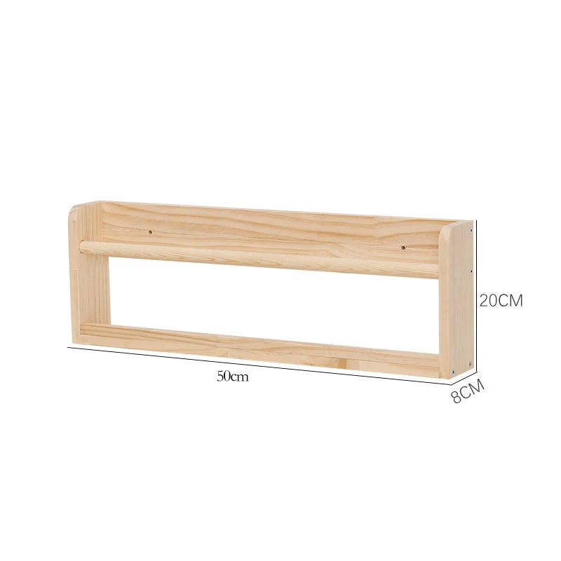 Wood Floating Shelves Wall Nursery Book Shelves Kids Bookshelf for Living Room Bedroom Decor Kitchen Spice Bathroom Storage Rack