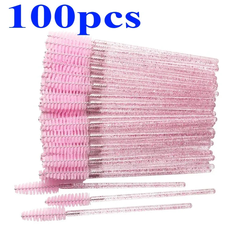 Wholesale 100/500/1000pcs Eye Beauty Tools Disposable Mascara Wands Eyelash Brush Lash Extension Colorful Spoolies for Eyebrow