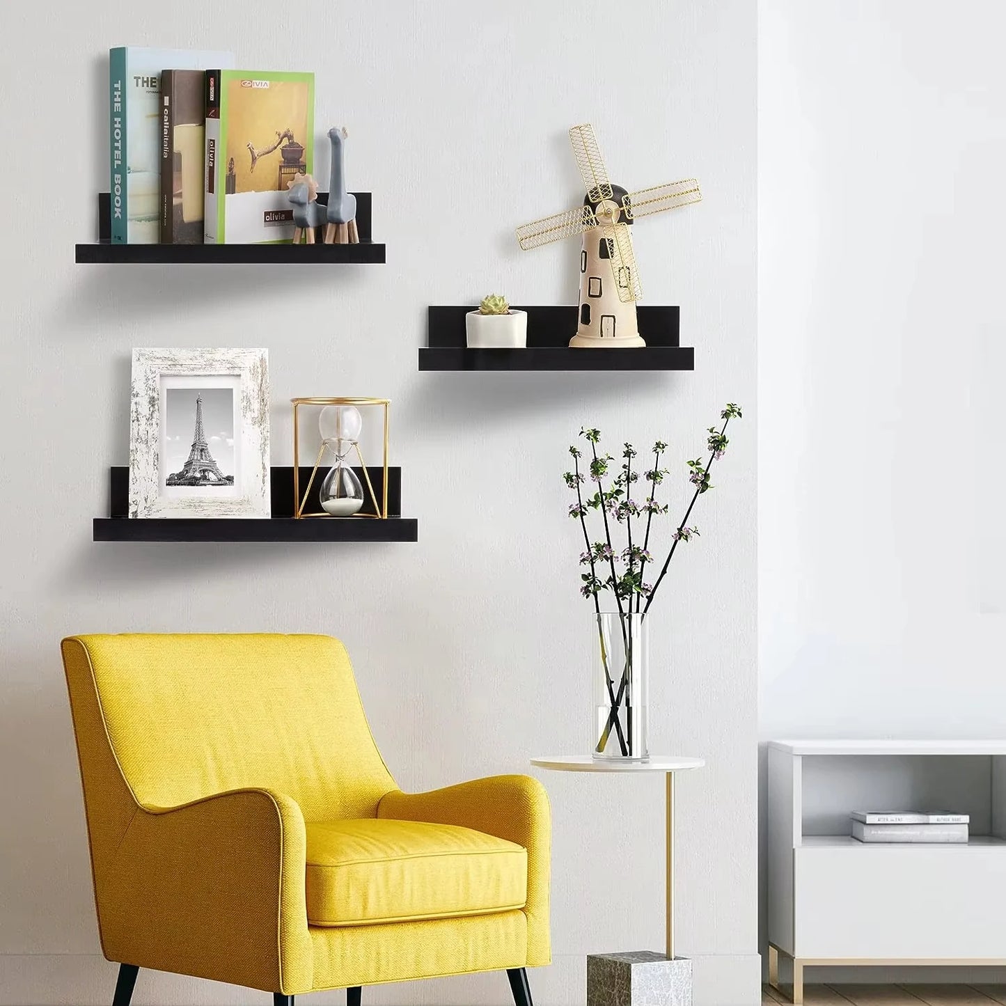 Aluminum Alloy Living Room Floating Shelves Bedroom Decoration Wall Shelves Bathroom Shelf Books Plants Ledge