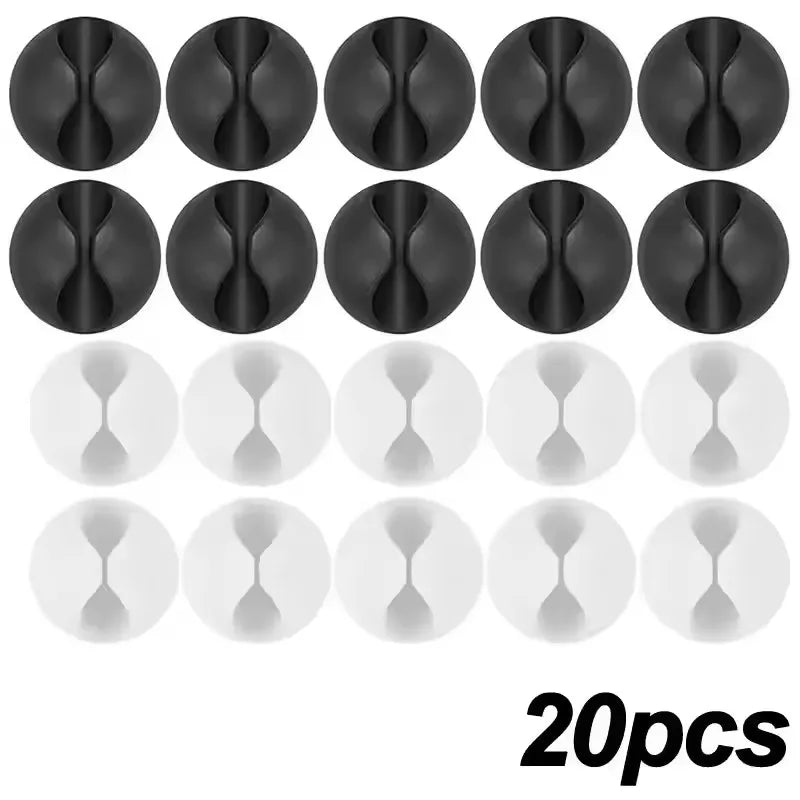Desktop Cable Clips Portable Adhesive Cable Management Charger Wire Holder Clips Cord Organizers for Home Office Car Nightstand