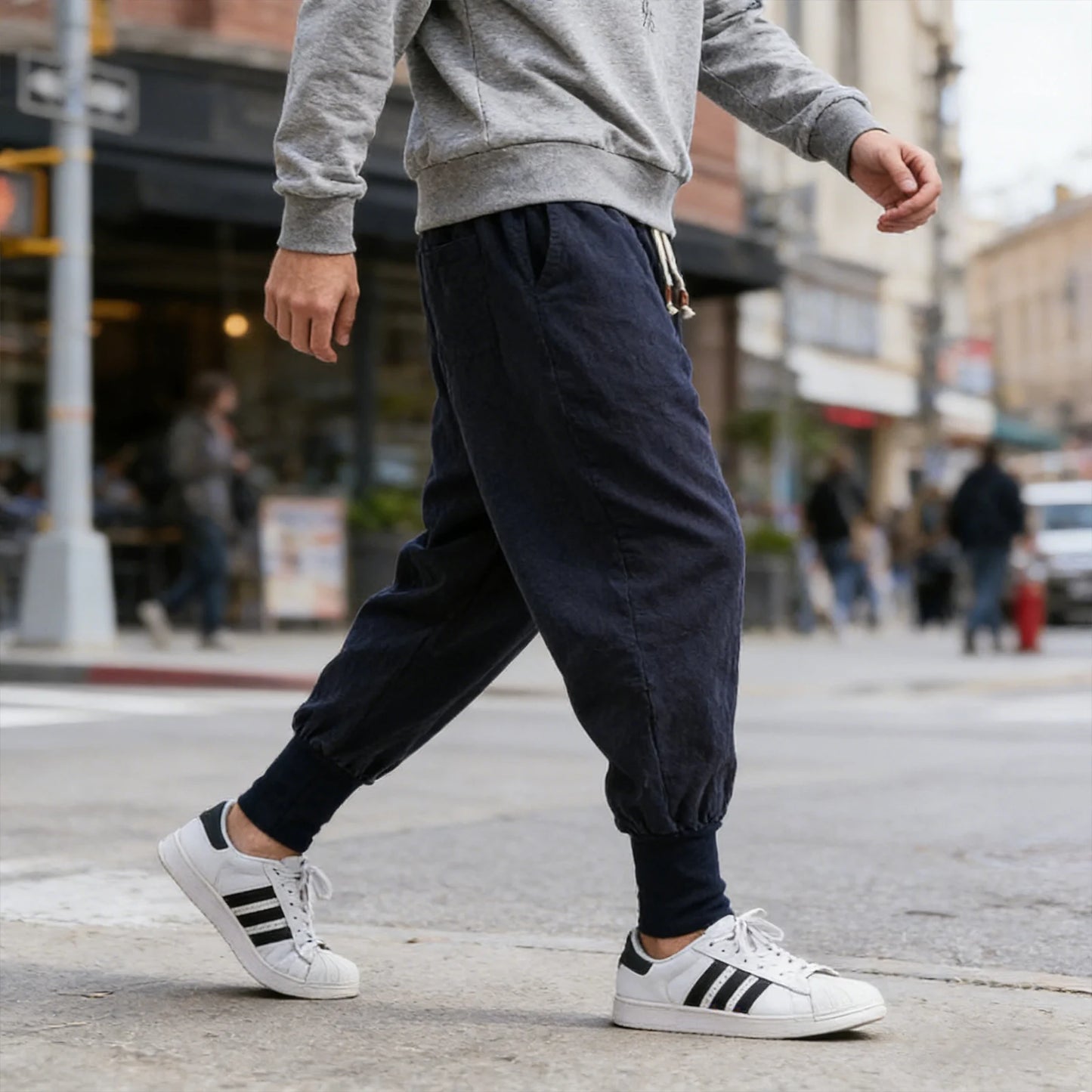 FGKKS Men Pants Brand New Chinese Style Man Jogging Straight Cotton Sweats pants Quality Male Trousers