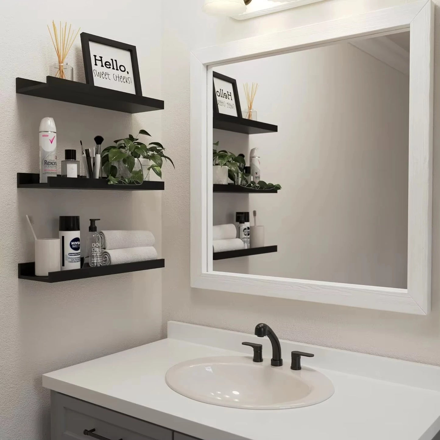 Aluminum Alloy Living Room Floating Shelves Bedroom Decoration Wall Shelves Bathroom Shelf Books Plants Ledge