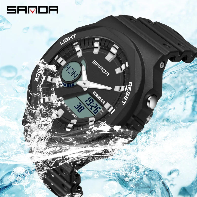SANDA 2022 New Fashion Casual Quartz Women's Watches Luxury Digital Women Watch 5ATM Waterproof Female Clock Relogio Feminino