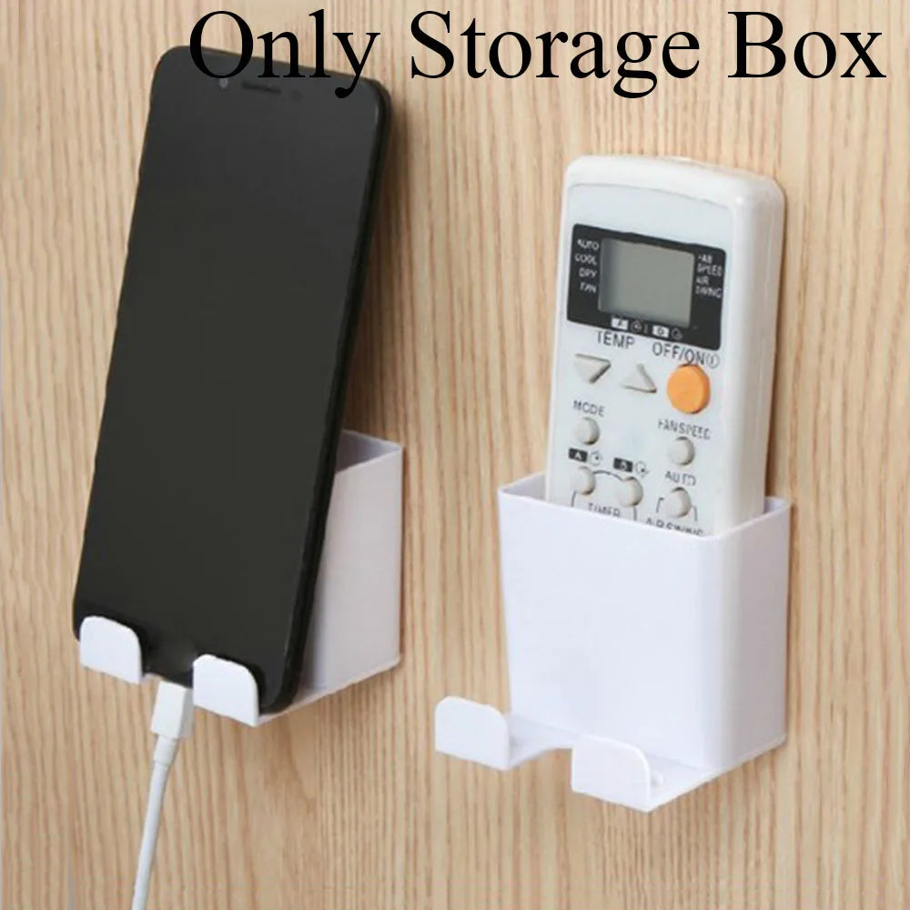 Multi Wall-mounted Mobile Phone Charging Bracket Paste Phone Holder Remote Controller Organizer Keyring Storage Hook