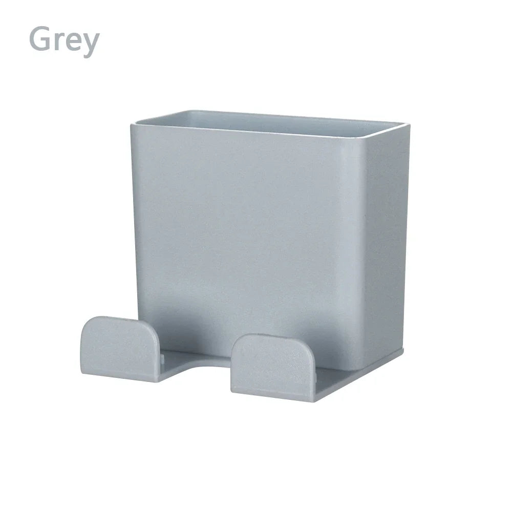 Multi Wall-mounted Mobile Phone Charging Bracket Paste Phone Holder Remote Controller Organizer Keyring Storage Hook