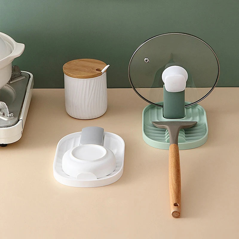 1/2Pcs Nordic Style Pot Lid Shovel Storage Rack Practical Heat-resistant Multifunctional Kitchen Supplies Non-slip