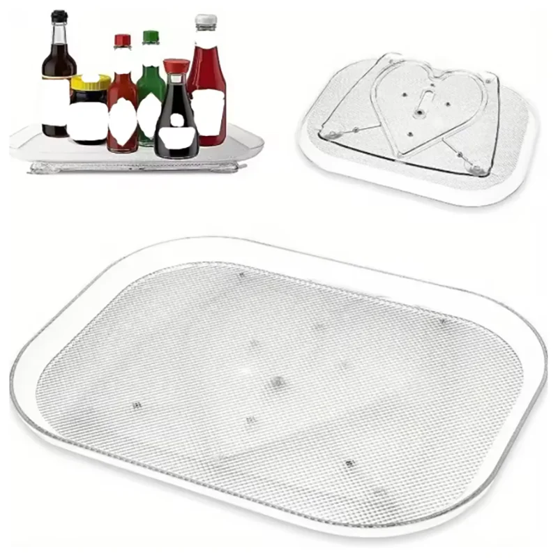 Storage Tray 360-Degree Refrigerator Storage Rotating Tray Used for Kitchen Spice Jars and Sundry Storage Turntable
