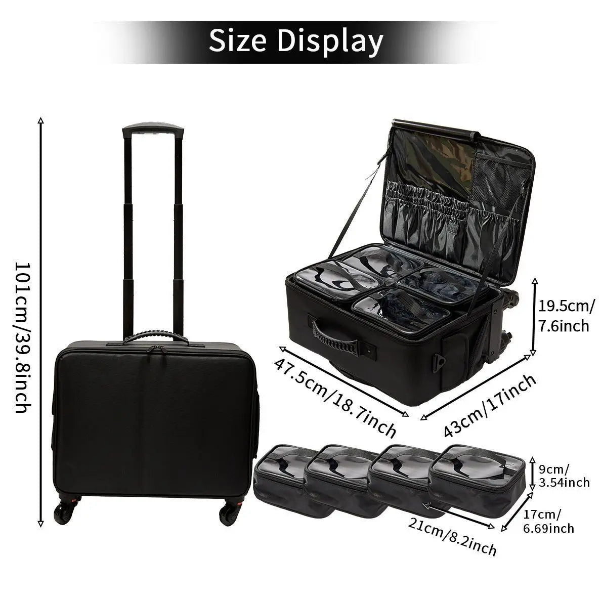 Professional Makeup Suitcase Case Designer Pull Rod Oxford Makeup Bag Large Capacity Nail Art Tattoo Storage Box Luggage