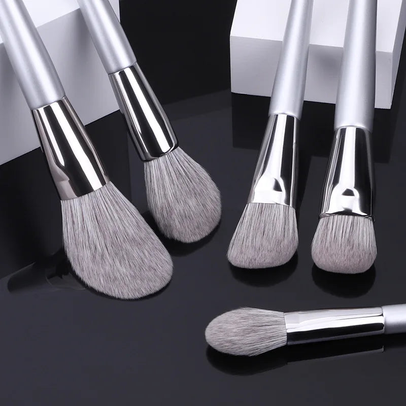 KLINA 12PCS Makeup Brushes Kit Professional Natural Goat Hair Foundation Powder Contour Eyeshadow Lip Make Up Tools For Women